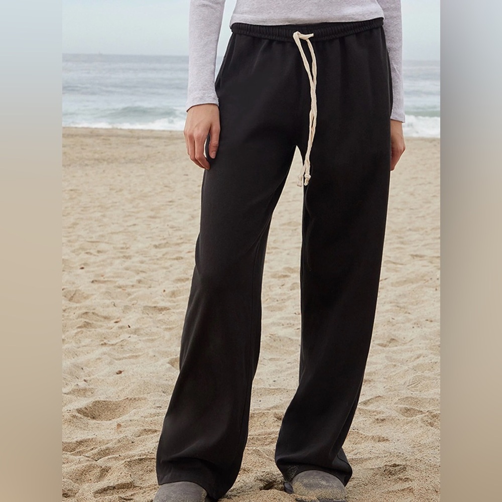 Brandy Melville Black Wide-Leg Drawstring Pants